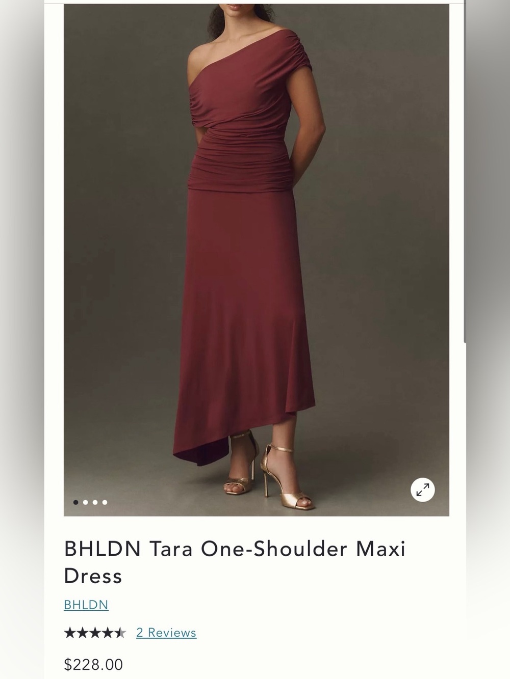 BHLDN One-Shoulder Maxi Dress in Burgundy Wine